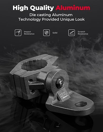 Miniatura 6 de KEMIMOTO Soporte para látigo de ATV, soportes de bandera de luz resistentes para barra de manillar de 0.875"/1"/1.125", soporte de montaje de luz de