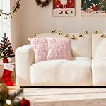 Embroidered 3D Light Pink Bow Pillow Covers Room Decor Aesthetic Decorative Cute Butterfly Knot Throw Pillow Soft Plush Fluffy Plush Couch Pillowcase for Girl Bed Sofa(1 pcs)
