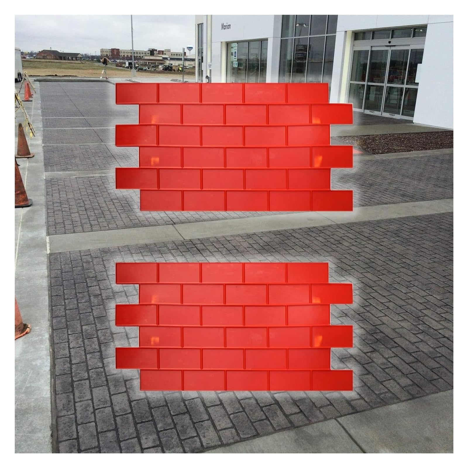 Forma do wytłaczania betonu, 2 X Trwałość Mata betonowa do rzeźbienia/drukowania, Realistyczny wzór cegły Formy tłoczenia betonu, Dekoracyjne stemple betonowe bez szwu