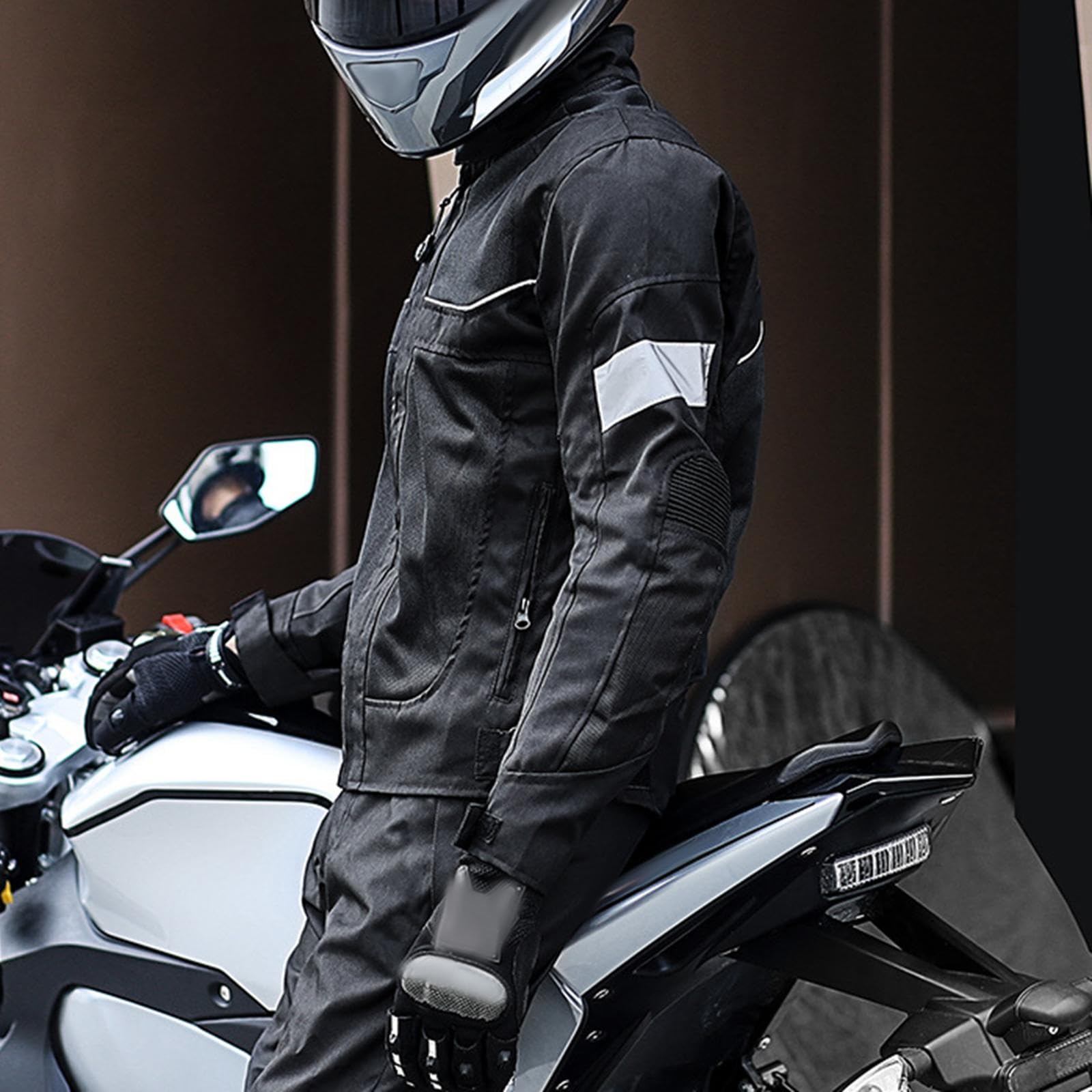 Giacca Da Motociclista Giacca Da Motocross Protezione Dagli Impatti Cappotto Protettivo in Rete Traspirante Riflettente per L'estate in Motocicletta, nero S