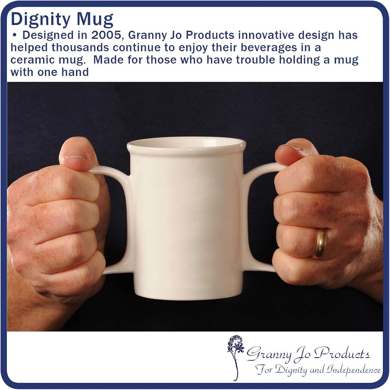 Granny Jo Products Dignity Mug, Off White
