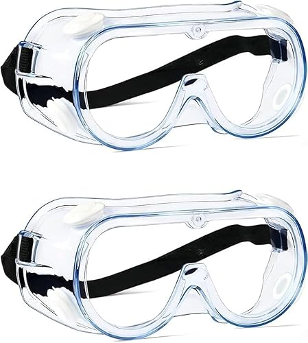 KeeboMed Gafas de seguridad contra salpicaduras químicasimpactos, suaves, ajustables, 1 paquete