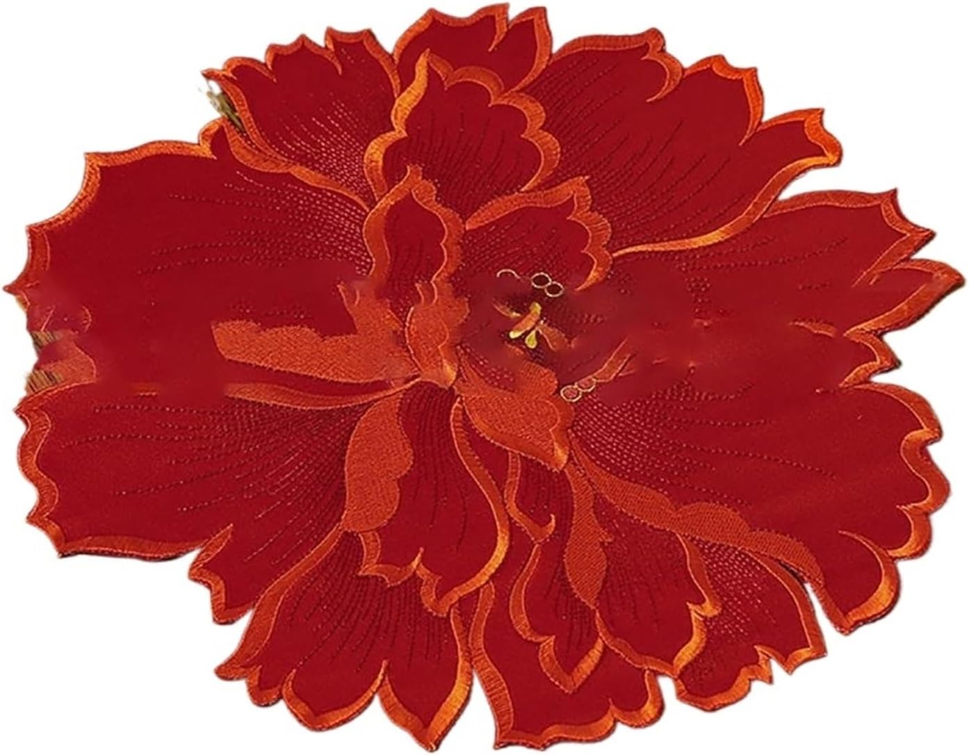 Beautiful Flower Shape Placemat Exquisite Fine Texture Polyester Dinner Mat Heat- Tableware Mat for Home(Green)