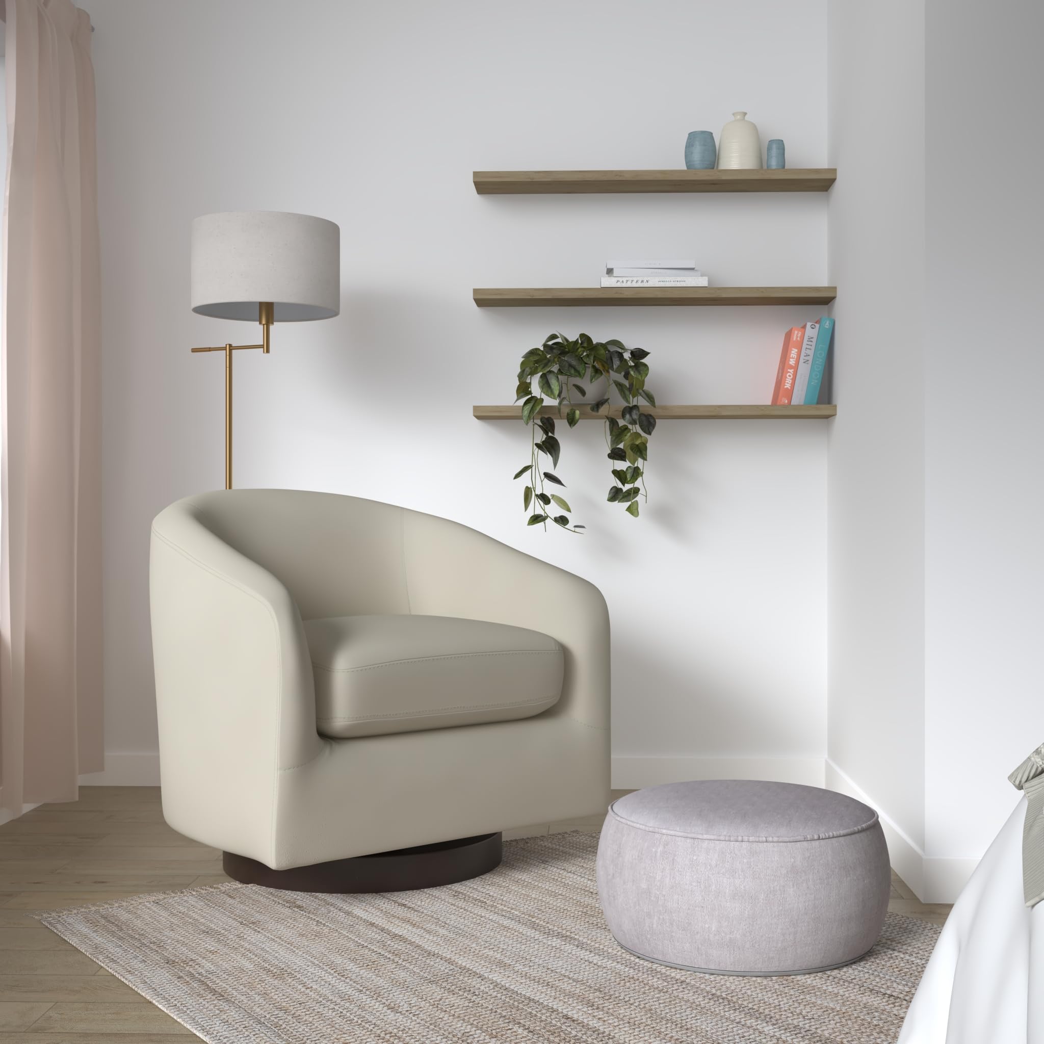 Poltrona Salotto Poltrona Girevole Yaheetech Bianco (forma Fiore