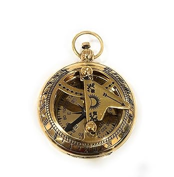 NauticalMart Brass Push Button Sundial Compass Nautical Gift