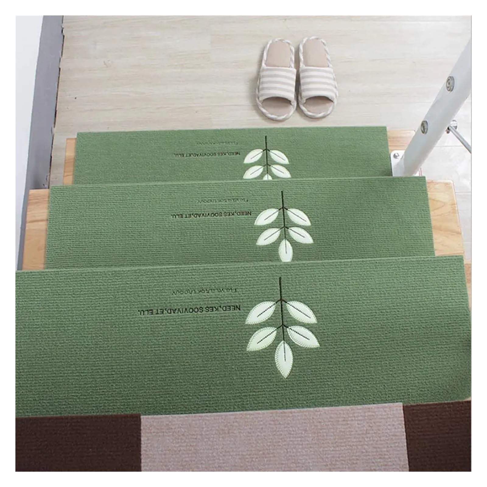 Treppenmatten Rutschfest Rutschfester Treppenstufen-Teppich, leuchtende Stufenmatten for den Innenbereich, selbstklebende Treppenstufen, Teppich, Wohnzimmer, Treppenstufen, Stufenmatten(07,70x22x4.5cm