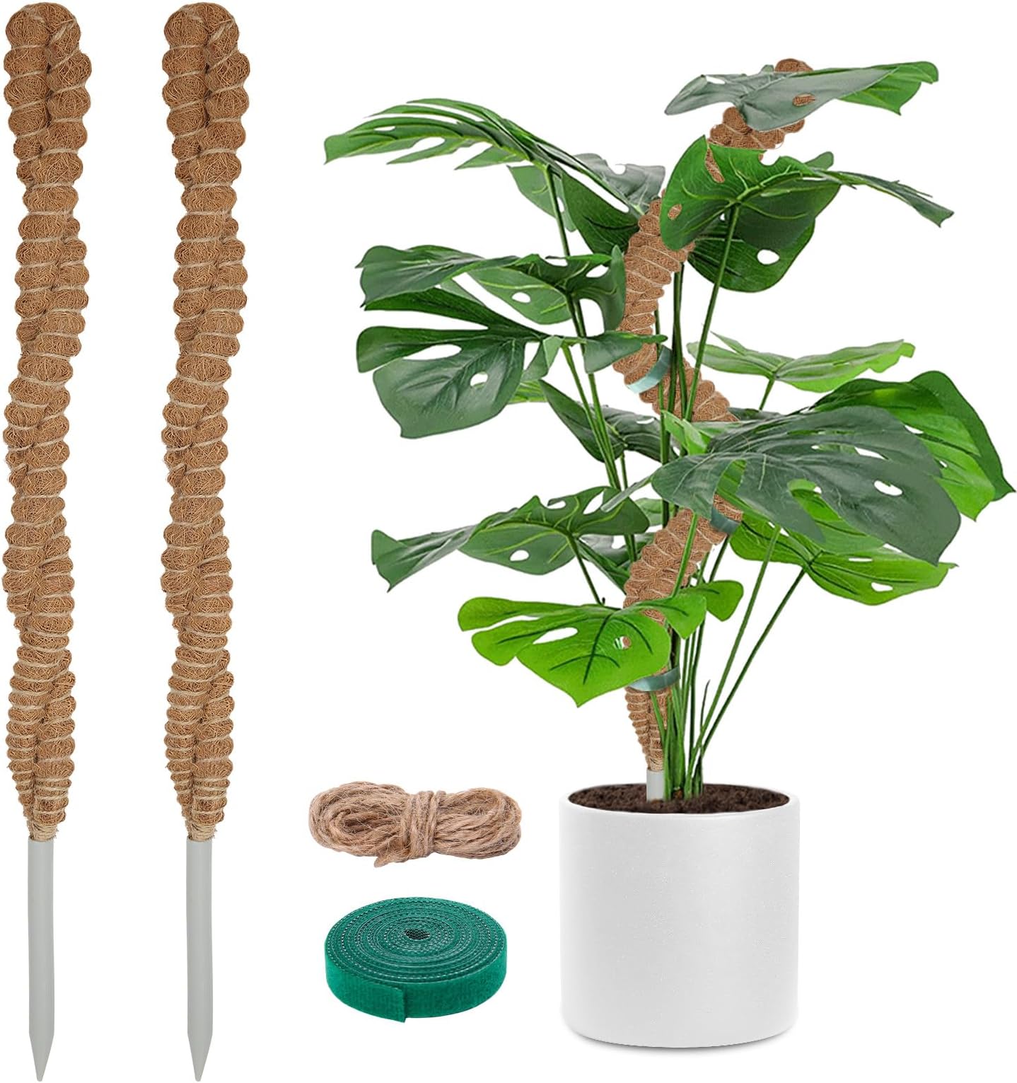 2 Pack Moss Pole for Plants Monstera 25 Inch Moss Poles for Climbing Plants