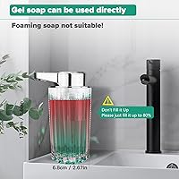 Vista 5 de Automatic Soap Dispenser Liquid for Kitchen: 11 OZ Glass Touchless Clear Auto Soap Dispenser for Bathroom - Hand Dish Lotion Home Countertop Kids