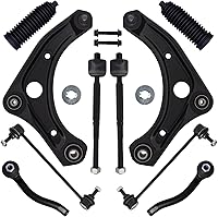 AUQDD 10-Pc Front Suspension Kit for 2012-2019 Nissan Versa & 2014-2019 Versa Note - Control Arms, Tie Rods, Sway Links