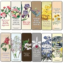 Creanoso Floral Inspirational Sayings Bookmarks 30-Pack Stocking Stuffers Gift for Men & Women, Teens Awesome Bookmark Collection Book Reading Rewards Incentives Page Binder