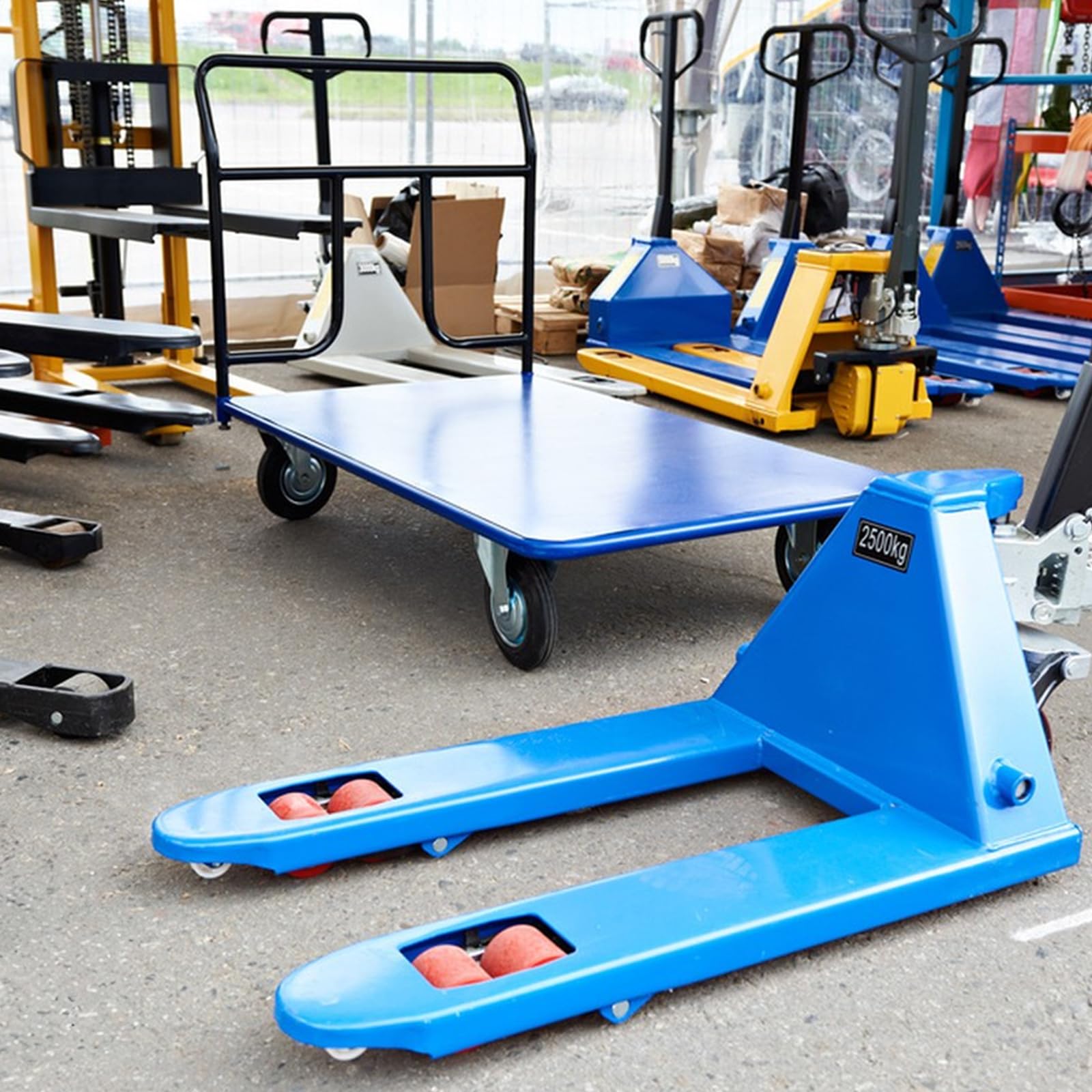 SWAWIS 4 Stück Hubwagen rollen Polyurethan 80 x 60 mm Achse 20 mm inkl Kugellager Rollen für Hubwagen Maximale Tragfähigkeit 600kg