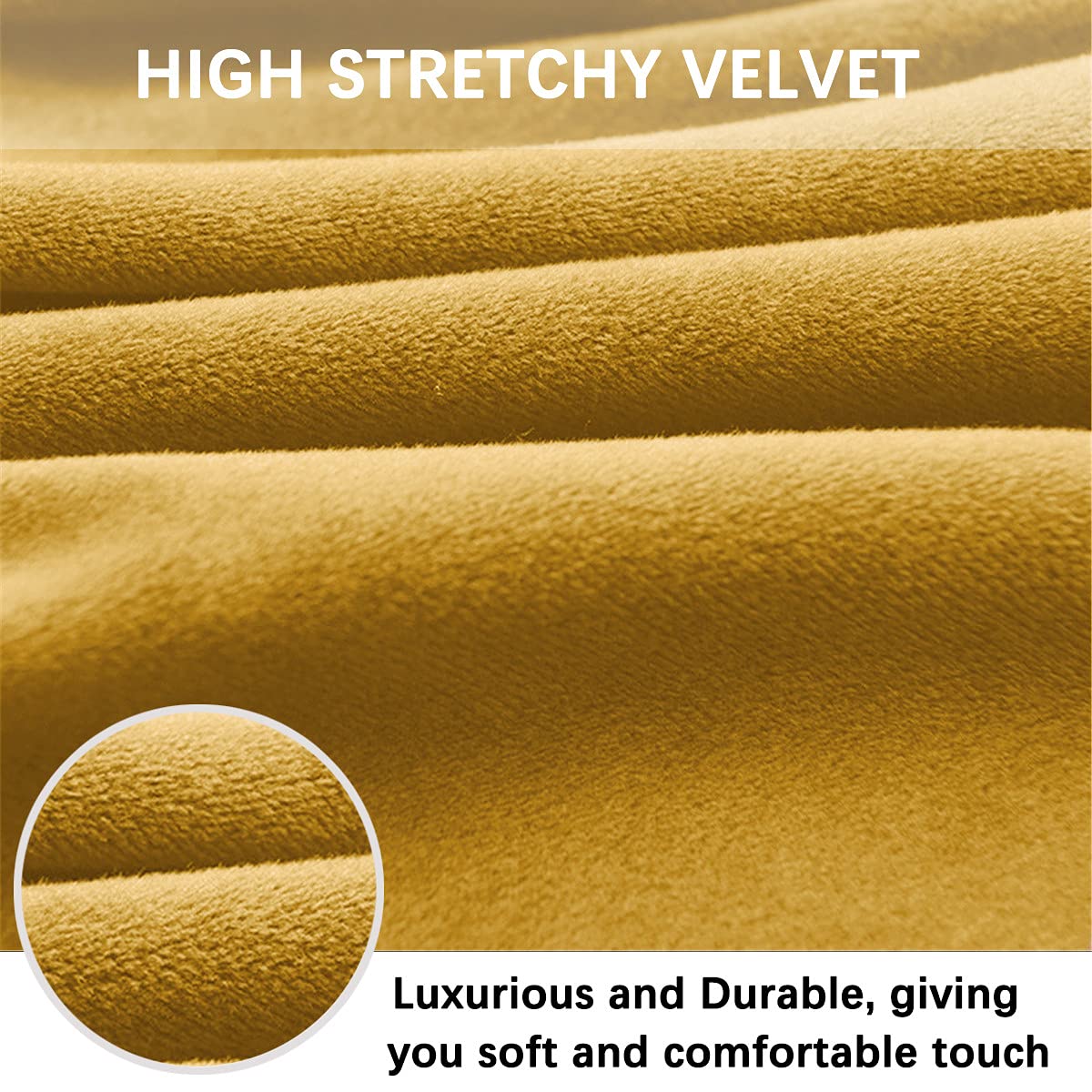 Dimatic Lot de 4 housses de chaise en velours et peluche - Pour comptoir, pub, bar - Pour salle à manger, café, bar - Protection de meubles - Antidérapantes - Avec fond élastique - Doré
