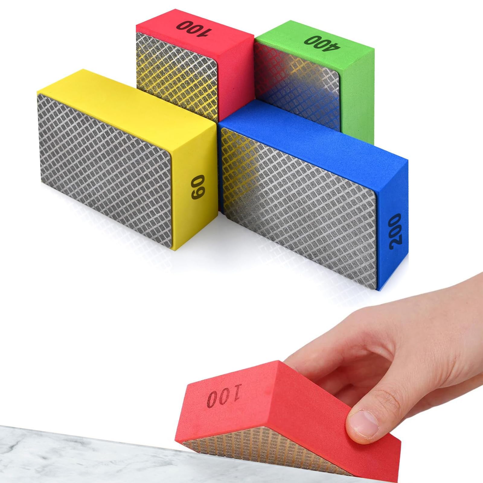 Zyiphor 4 Pièces Cale A Poncer Carrelage, Tampons De Polissage Diamant