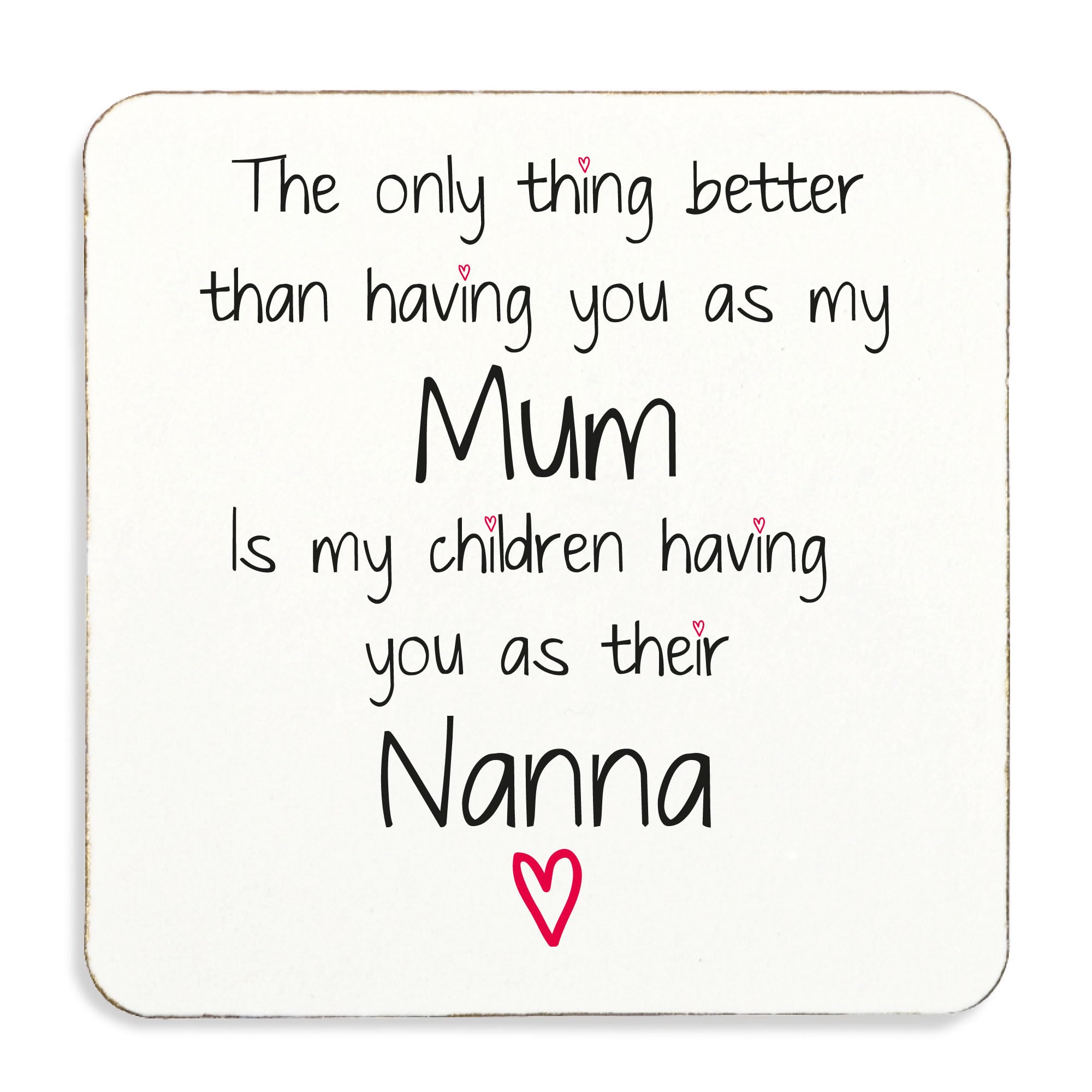 60 Second Makeover White Limited The Only Thing Better Than Having You As My Mum Is My Children Having You As Their Nanna,Coaster, Cork Back