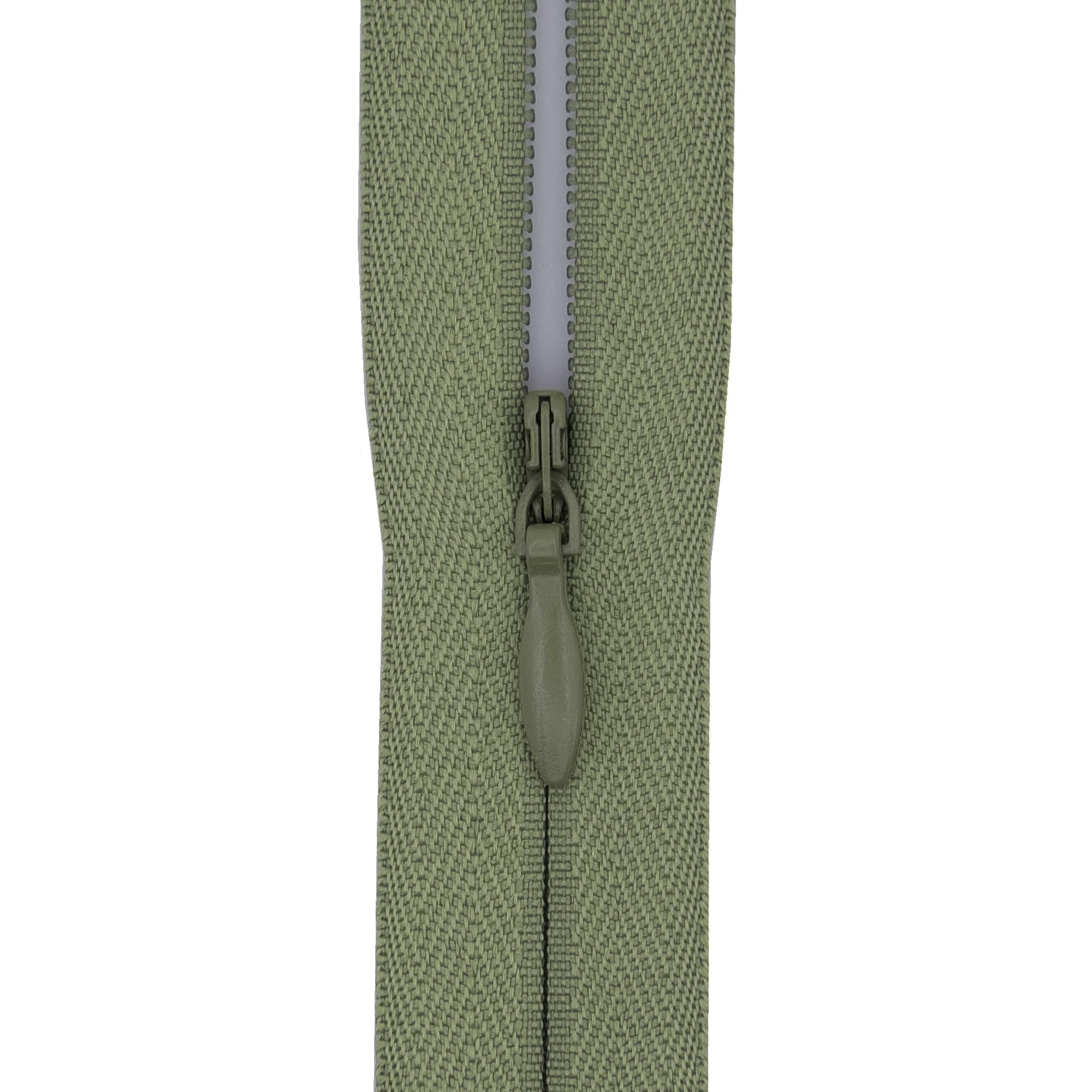 Y-Connection Muted Moss Green #3 Woven Tape Invisible Zip (Close End), 18 Inch (45Cm) For Skirts, Dress Side-Seams & Small Lumbar Cushions - Professional Nylon Coil Zips For Sewing & Dressmaking-1 Zip (Muted Moss Green)