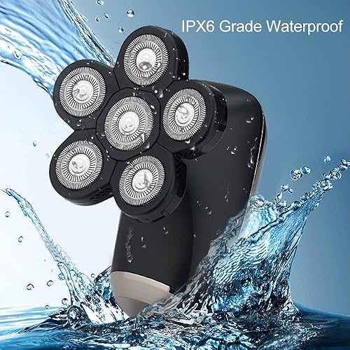 Miniatura 5 de Afeitadoras de cabeza para hombres calvos, afeitadora eléctrica 5 en 1 para hombre, impermeable, recargable, recortadora de barba, afeitadora calva,