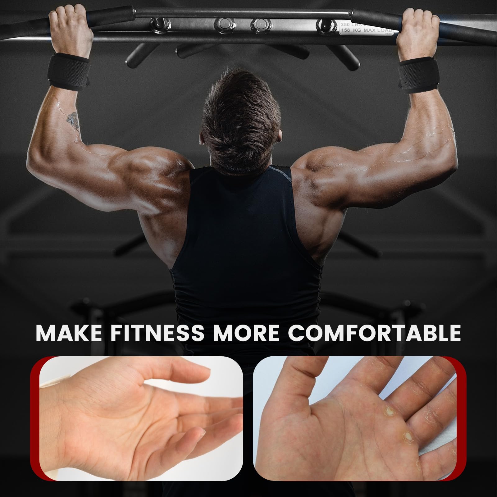 Fitness pomoc do treningu siłowego z gumą – 1 para haków do podnoszenia, paski do podnoszenia, paski gimnastyczne, pomoc w chwytaniu do sportów siłowych, antypoślizgowe haki do podciągania, uchwyty do