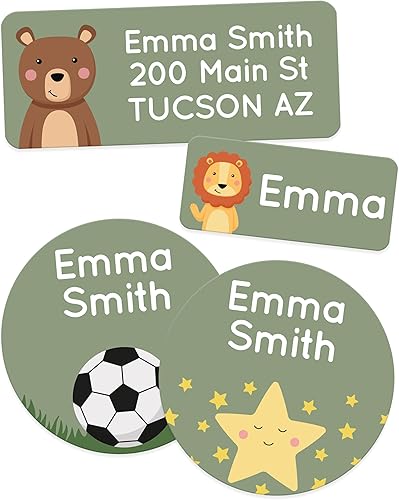 melu kids Juego de etiquetas de nombre para guardería, ropa y artículos (50), etiquetas que no necesitan planchado, calcomanías con nombre para