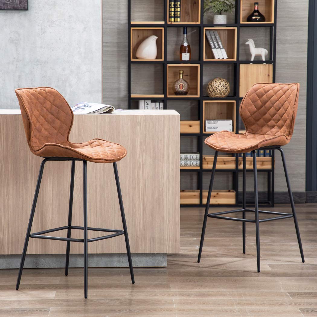 Set 2 Sedie da Pranzo Imbottite Stile Nordico in Metallo e Velluto, 52x54x79cm, Rosa
