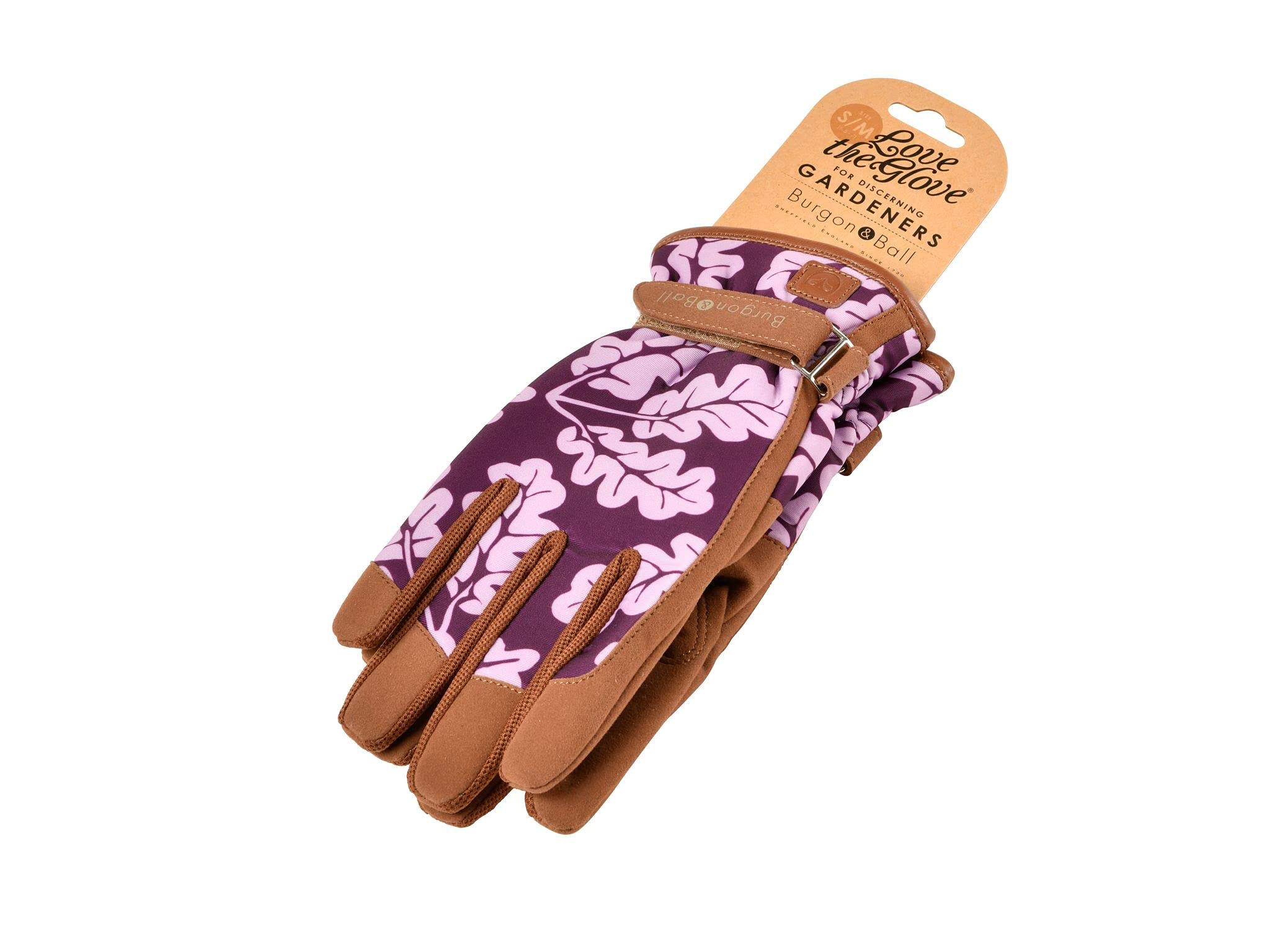 Corona Burgon & Ball Love Oakleaf Damen-Handschuhe, Größe S/M, Gartenarbeit, Hände, GLO/OAKPLUMSM