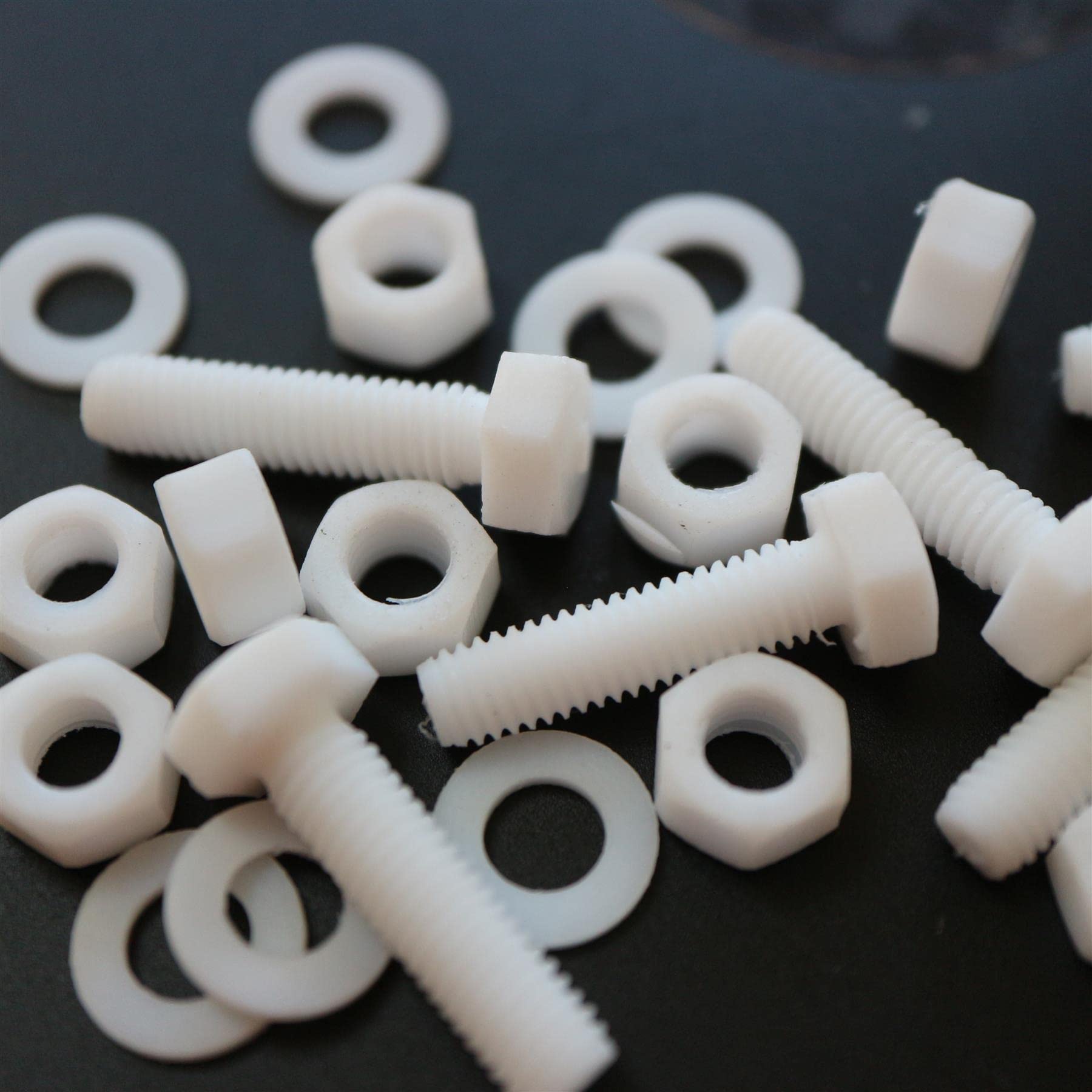 Caterpillar Red Natural 10X Ptfe Hex Head, M5x20mm, Plastic Nuts And Bolts (Screws), Washers, Fluoropolymer Polytetrafluoroethylene