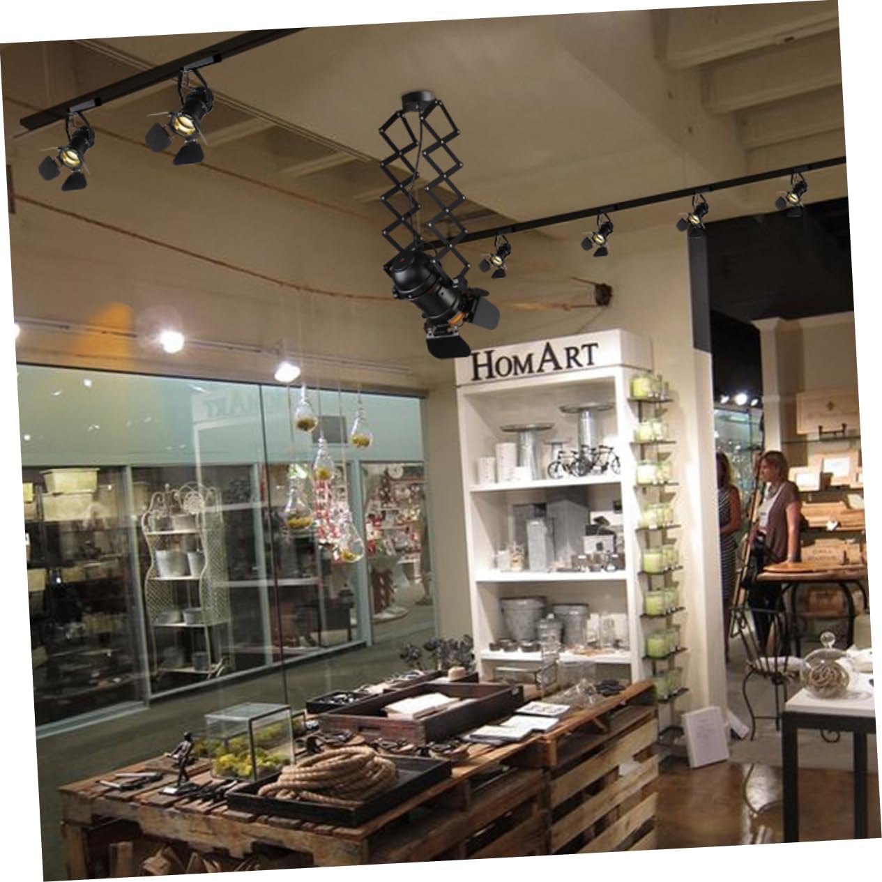 PRETYZOOM LED Track Spotlight Adjustable 4-Leaf Design Metal Construction Warm Yellow Light 3000K for Home and Store Use Easy Installation