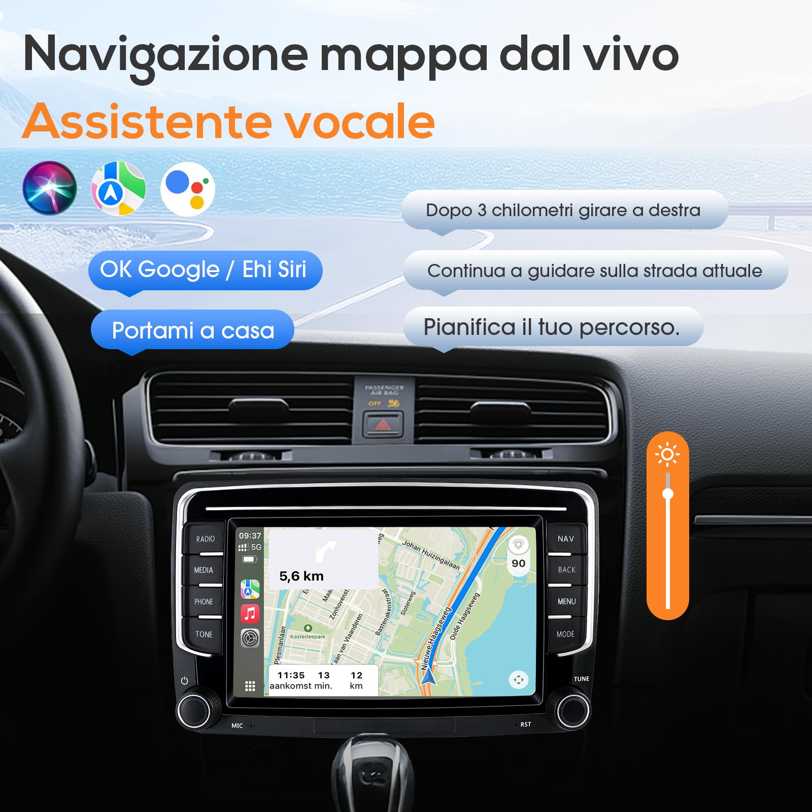 Haudio 2 Din Autoradio con Wireless Apple CarPlay e Android Auto, Schermo da 7 Pollici con Canbus, Bluetooth, Mirror Link,WiFi, FM/AM/RDS/SWC Autostereo per VW Golf 6, Passat,Polo, Tiguan, Jetta&Skoda