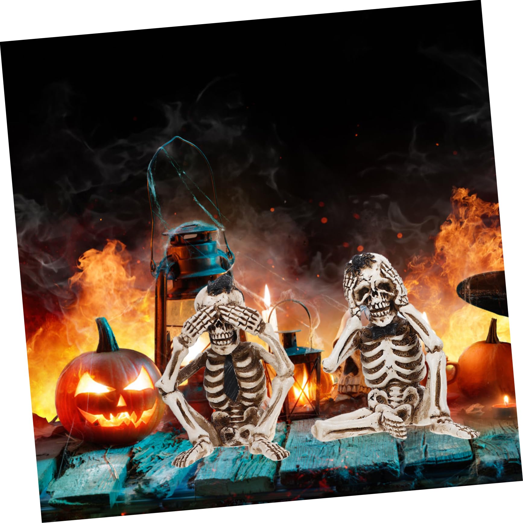PRETYZOOM Decoración De Esqueleto Fantasma para Halloween De Estatuas De Esqueletos De Resina Adornos Delicados para Halloween para Decoraciones De para Festivales y Adornos De Hogar