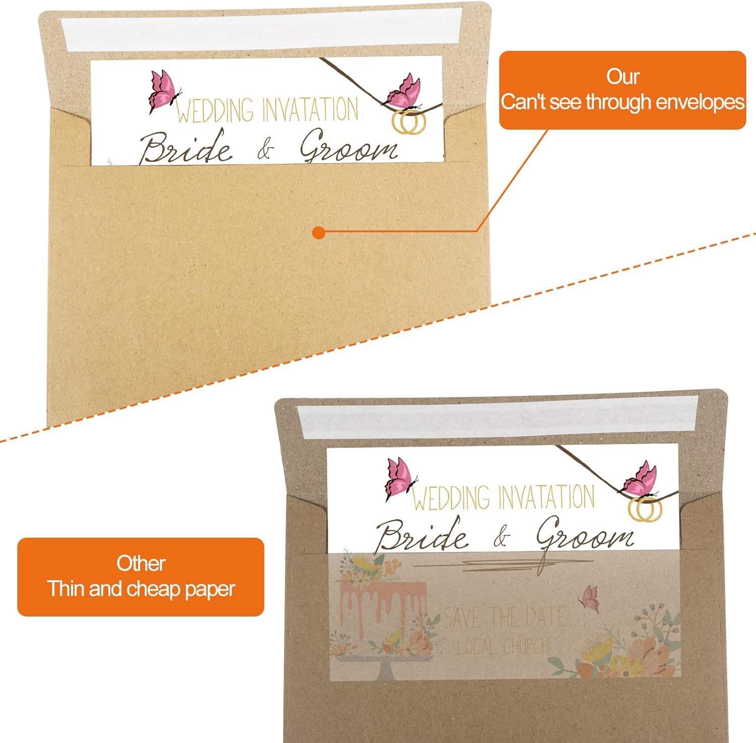 Paquete de 100 sobres de papel kraft, sobres A7, sobres de 5 x 7 para invitaciones, bodas, baby shower, sobres de papel kraft marrón para personalizar tarjetas de regalo, fiesta de cumpleaños