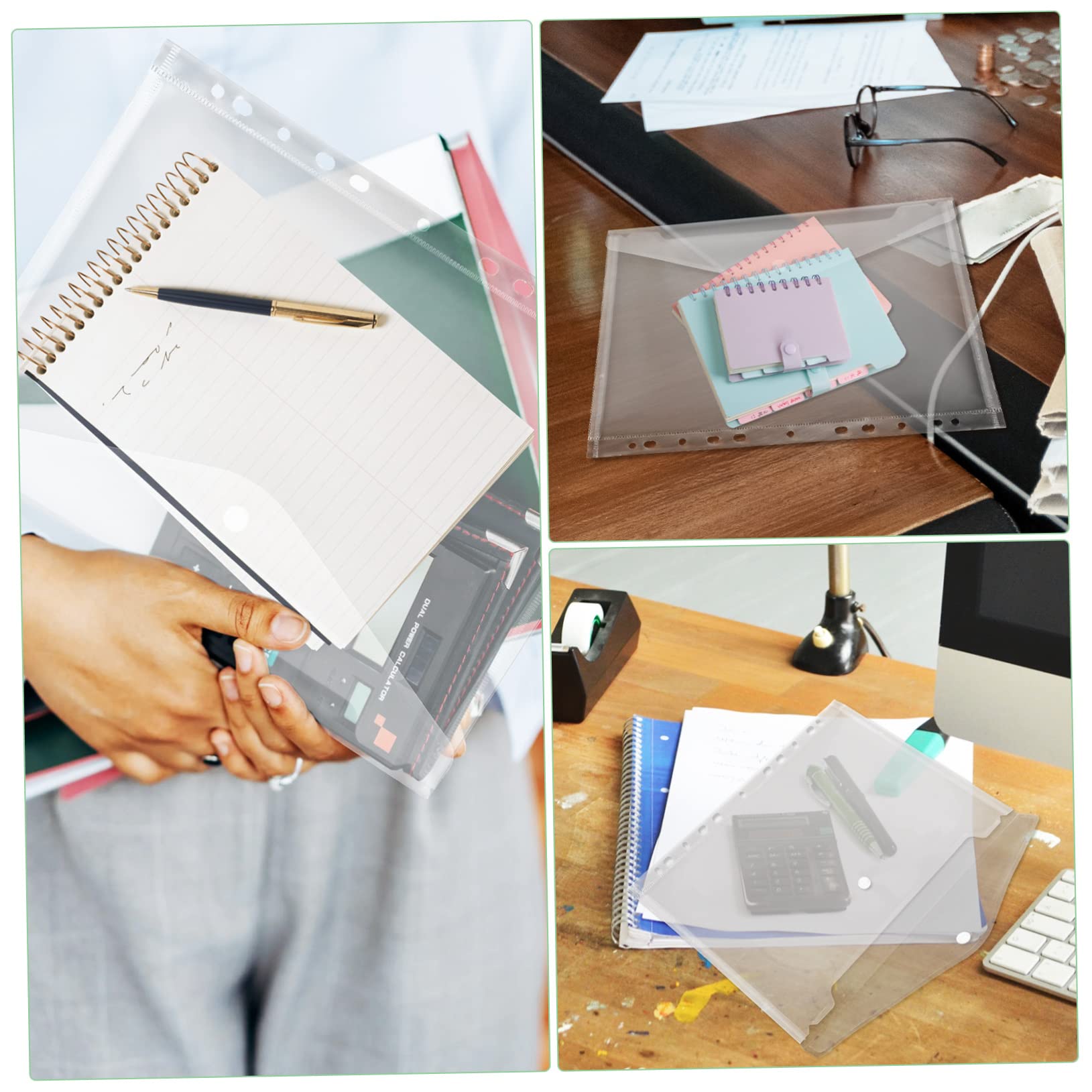 Gatuida Portadocumenti A4 Trasparenti 20 Pezzi Buste in Plastica Pp Chiusura a Bottone per Ufficio e Scuola