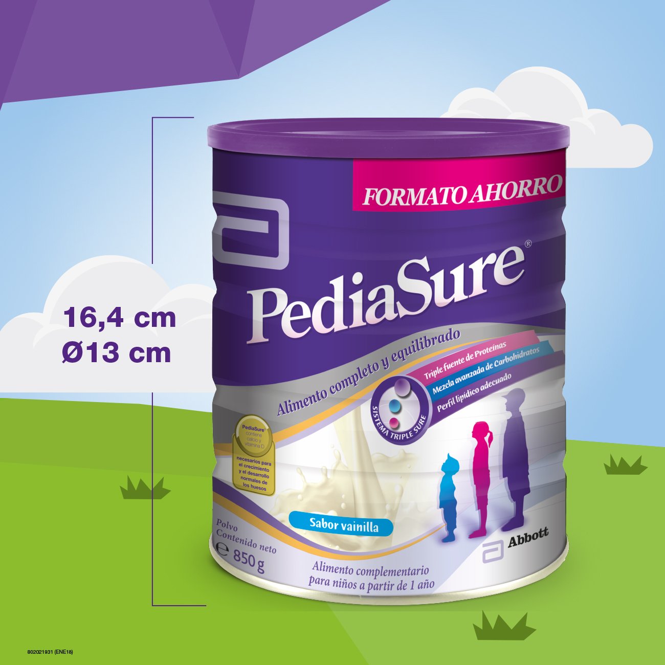 PediaSure - Integratore alimentare per bambini con proteine, vitamine e minerali, gusto vaniglia, 850 g [versione antica]