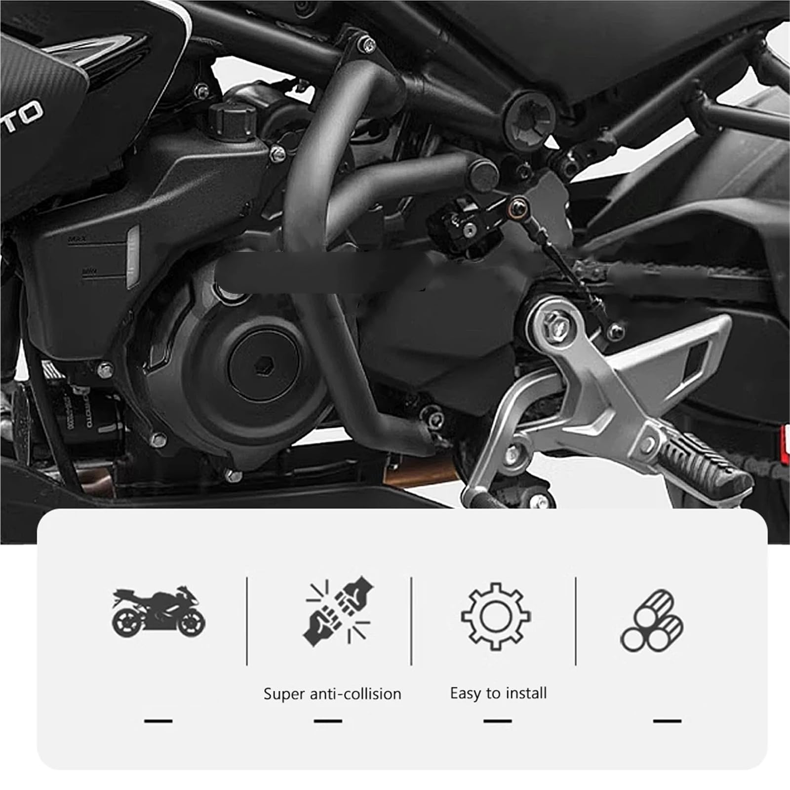 Compatible con barras de jaula deportivas CFMOTO 450SR | Se adapta a 2022-2023. Juego de aros laterales aptos for el carenado.