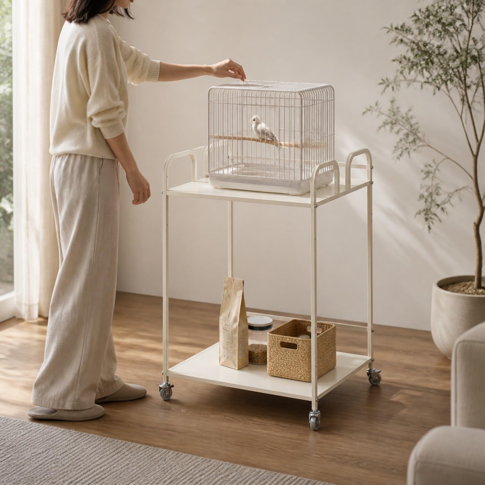 Sharplace Aus käfig-Untergestell | praktische Ablagen, rollbar, Regal, für Balkon, Besitzer