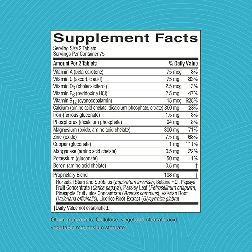 Miniatura 5 de Nature's Sunshine Fuerza esquelética, 150 tabletas  Suplementos de salud ósea para mujeres y hombres con calcio, magnesio, hierro, manganeso y