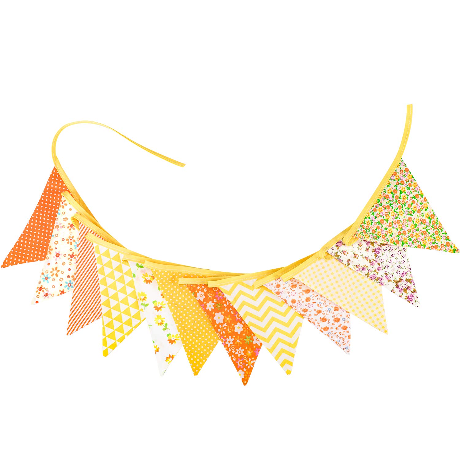 Whaline Lot De 36 Fanions D'été Double Face En Tissu - 10 M - Vert