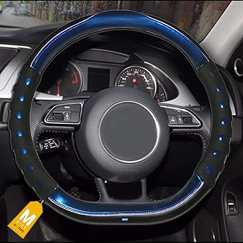 NIKAVI Fashion Steering Wheel Cover (Medium -D)(38cm) Blue