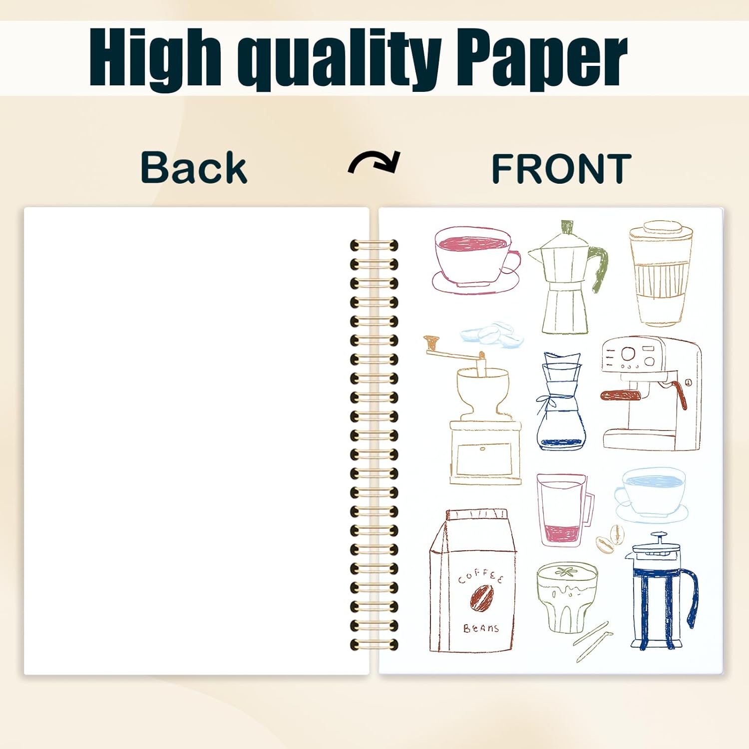 kunlisa Funny Coffee Gifts Spiral Notebook Journal 5.5x8.3, Gifts for Coffee Lovers, Barista Gift Hardcover Journal Notebook for Study Work Office - Image 6