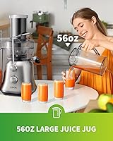 Vista 4 de GDOR 1300W Powerful Juicer with Larger 3.4" Feed Chute, Titanium Enhanced Cutting System, Centrifugal Juice Extractor Maker with Heavy Duty Full