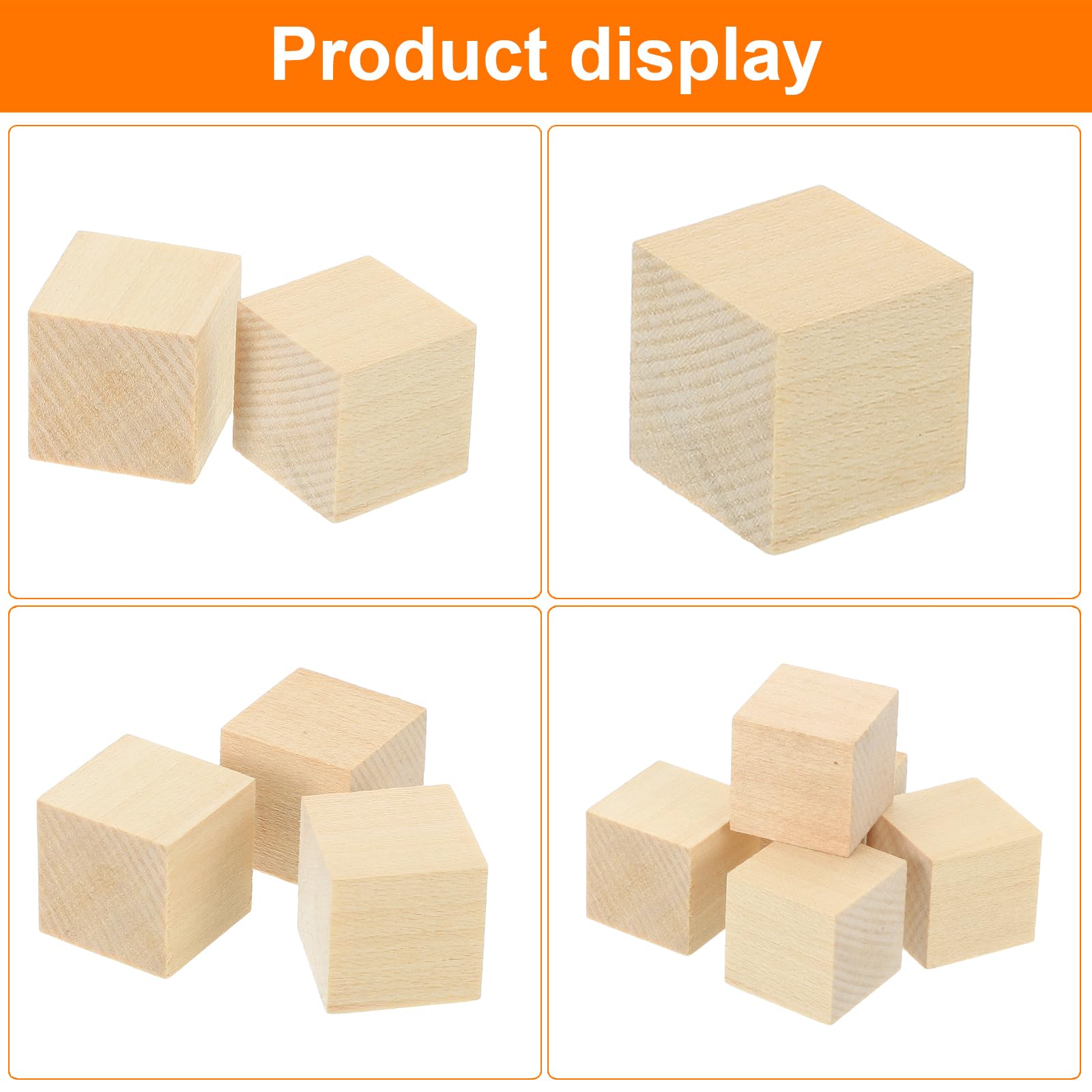 MECCANIXITY 8 bloques cuadrados de madera de tilo, 1.2 x 1.2 x 1.2 pulgadas, piezas de madera para bricolaje, decoración artística, manualidades, tallados a mano