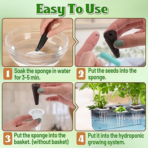 Miniatura 7 de Alphatool Paquete de 100 esponjas de cultivo de repuesto compatibles con AeroGarden. Cápsulas iniciadoras de semillas para mejorar la velocidad de