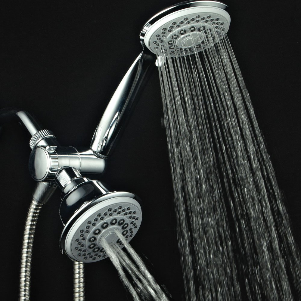 AquaStorm by HotelSpa - Alcachofa de ducha de mano de 3 vías de alta presión de lujo con modo ahorro de agua y cromo