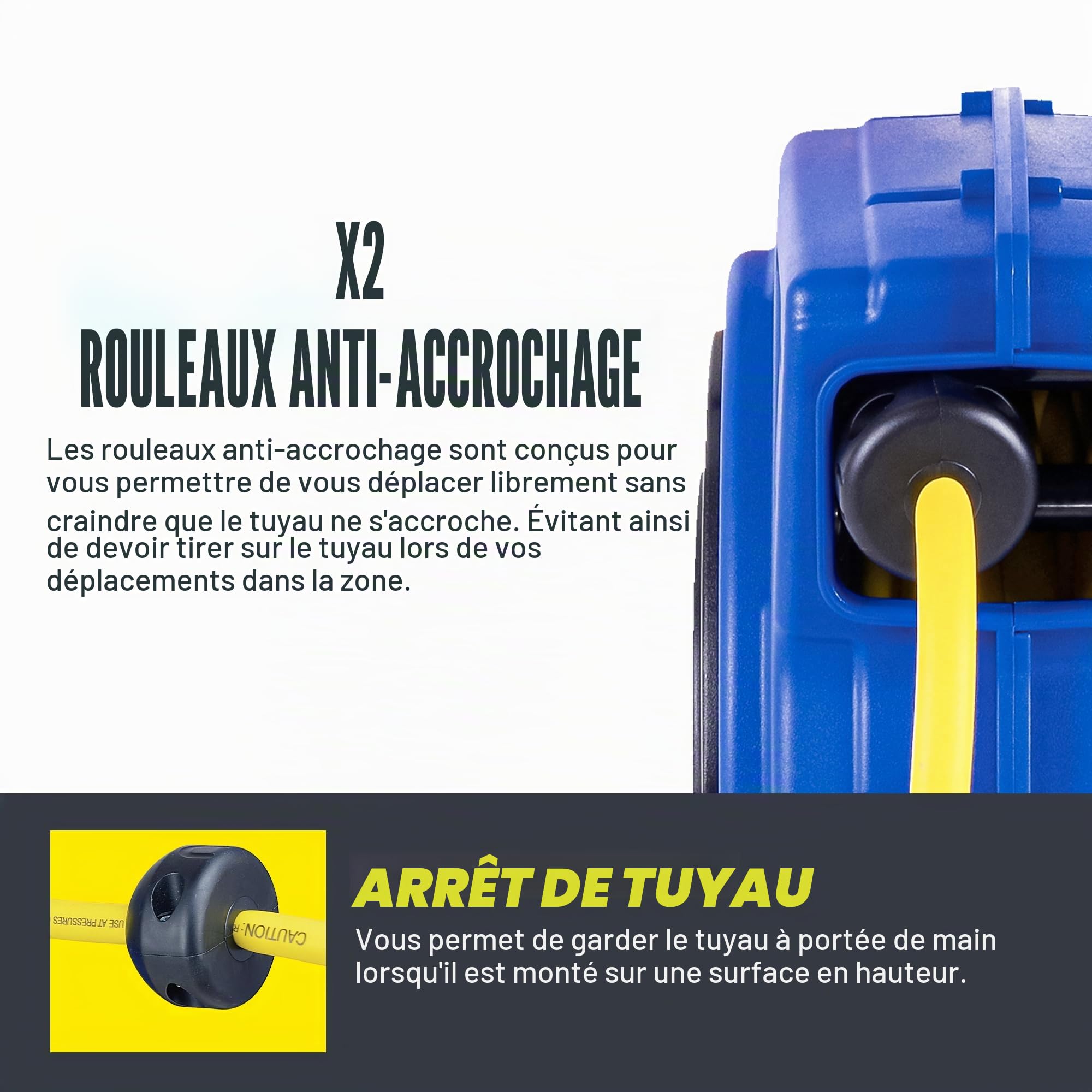 Goodyear rétractable compresseur d'air/eau dévidoir, max. 300psi (3/8" x 65 ft) hybride polymère flexible