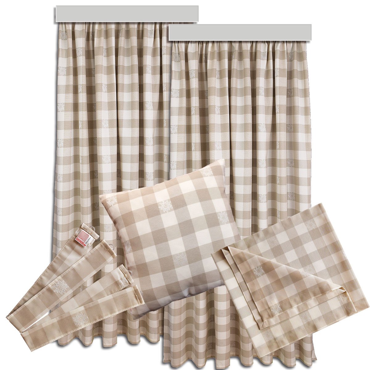 Mitteldecke Landhaus-Stil – 82x82 Cm, Grün-weiß Kariert Mit Hirsch-Motiv, Für Küche & Esszimmer