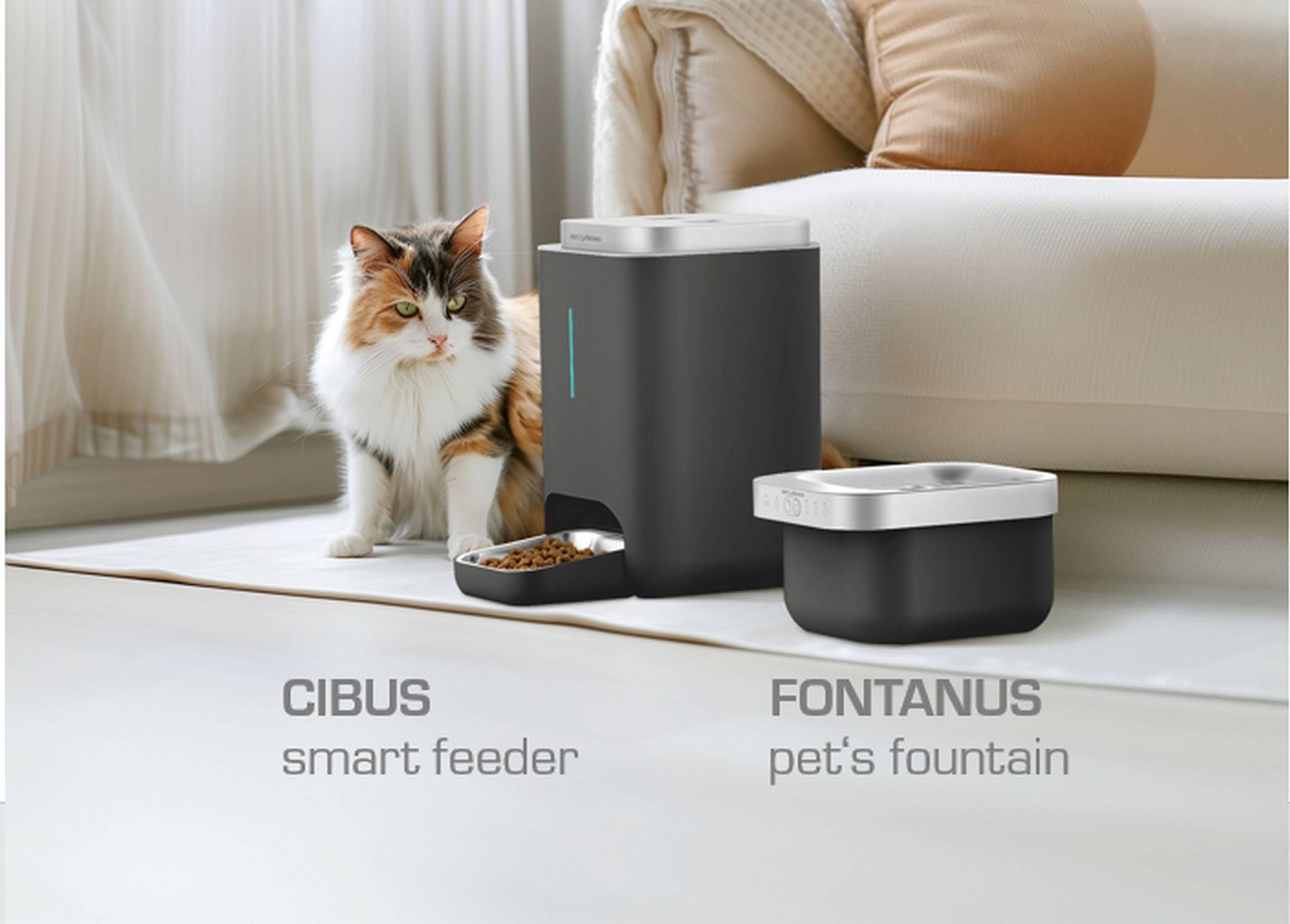 Cibus Comedero Automático para Gatos 4,5L con App WiFi y Cuenco de Acero | Hasta 10 comidas al día, porciones de pienso controladas desde la app y cuenco higiénico de acero inoxidable.