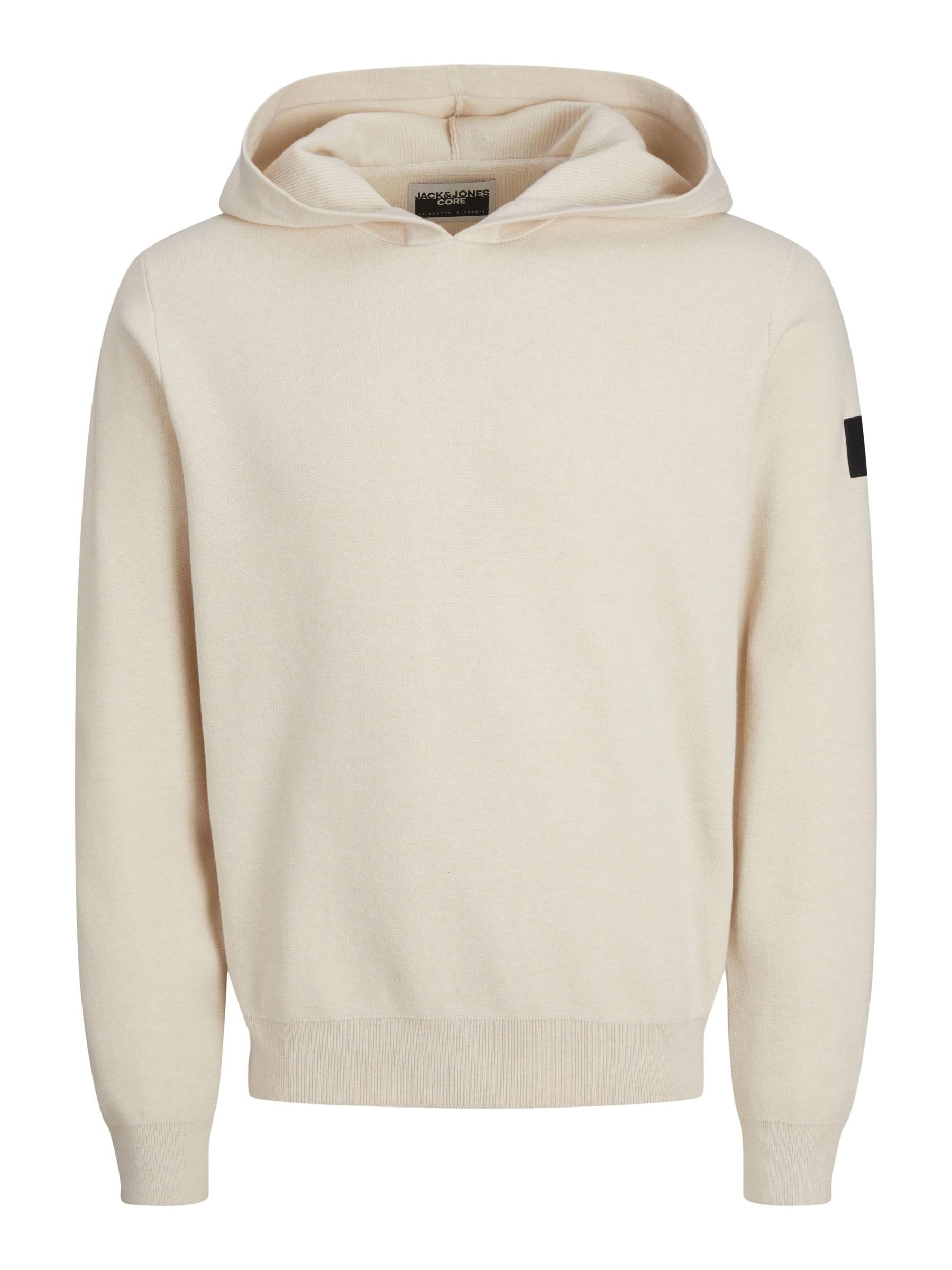 Jack And Jones Men's Junior Knitted Hoodie Beige Medium