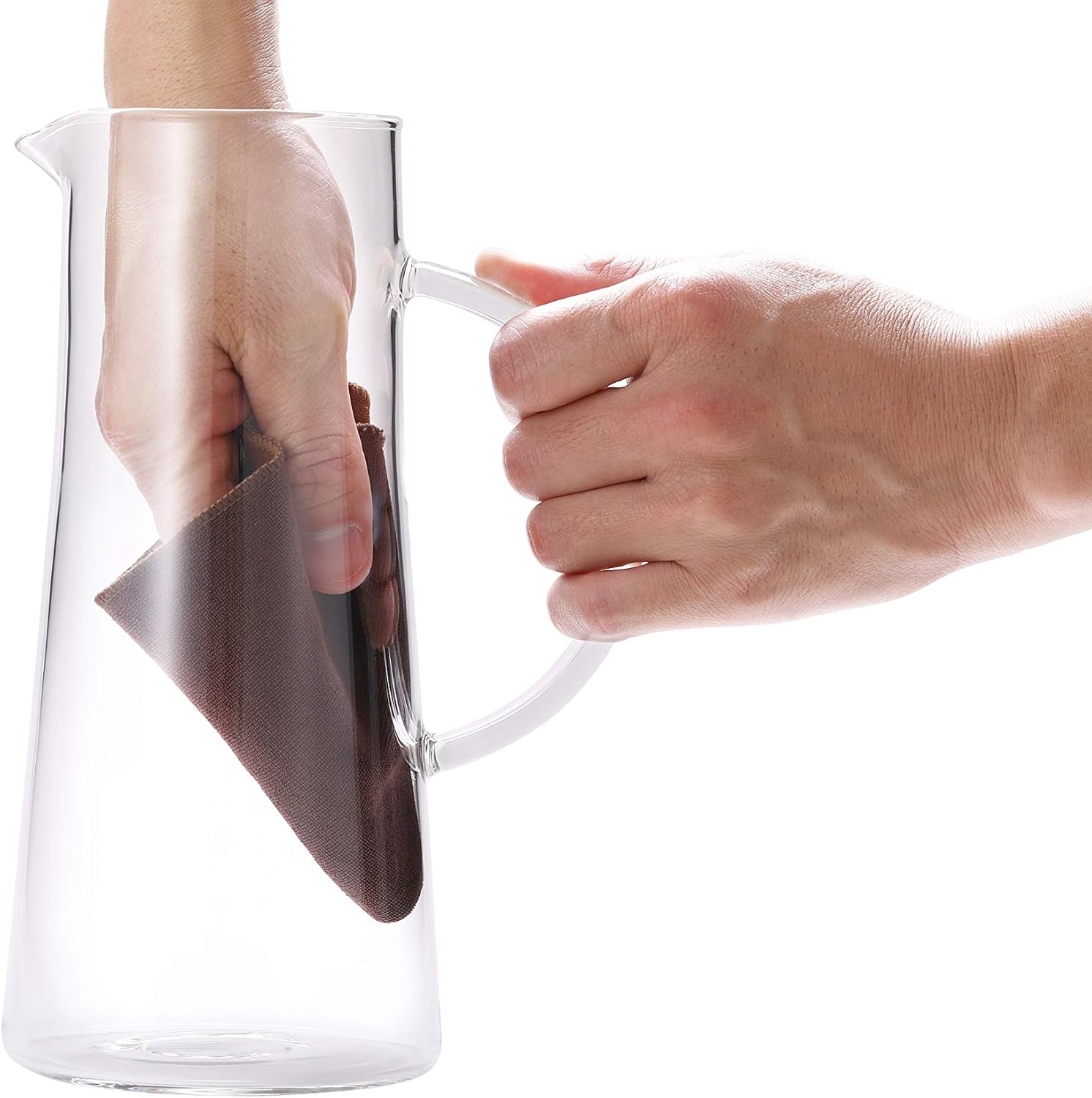  | Apexstone 1.5 Liter 50 Ounces Glass Water Pitcher with Lid and Handle,Juice Pitcher,Cold Water Pitcher,Heat Resistant Glass Carafe Pitcher with Lid for Tea,Juice,Milk, Cold or Hot Beverages: Carafes & Pitchers