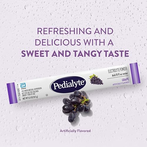 Miniatura 7 de Pedialyte Polvo de Electrolitos, Bebida Hidratante para Niños y Adultos, Uva, 8 Sobres de Polvo