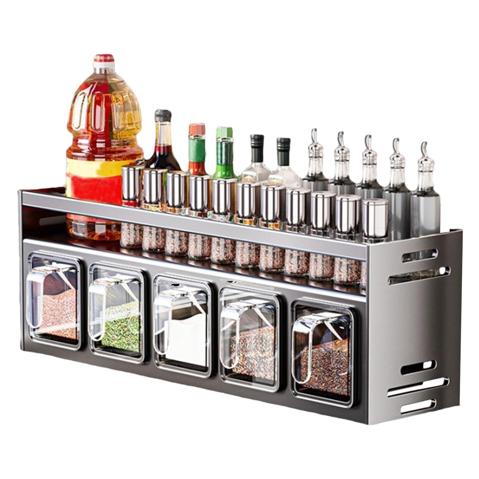 Opilroyn Seasonal Rack, Rack, Punch- Wall Mounted Holder, Multifunctional Bathroom Shelves for Storage, Rack with Large Capacity for Kitchen Wall Cabinet