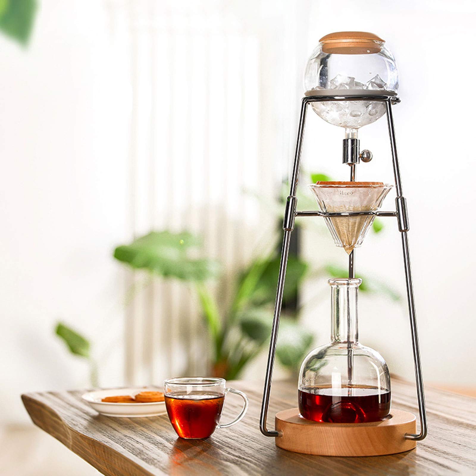 Dzbanek do kawy lodowa ekspres do kawy Cold Brew ekspres do kawy Szkło domowe Srebrny Różowe Złoto Ręczny Zaparzacz do kawy 500 ml Garnki do kawy (kolor: Złoty)