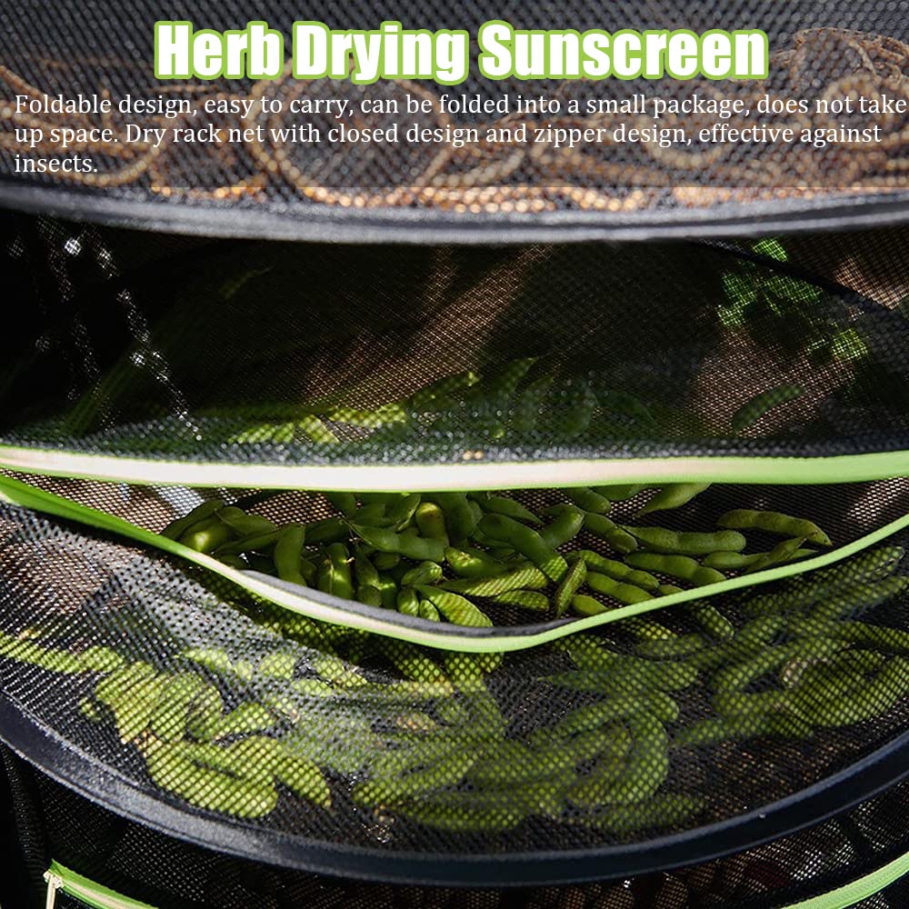 Bdneygtyr Trockennetz 4 Etagen - Kräuter Trocknen Netz Mit Reißverschluss 35x35x65cm